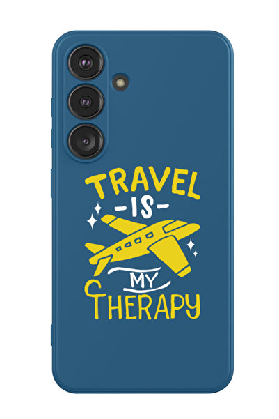 Theodor جراب سيليكون سائل واقٍ مقاوم للصدمات لهاتف Samsung Galaxy S24 Plus (أزرق) - علاج السفر