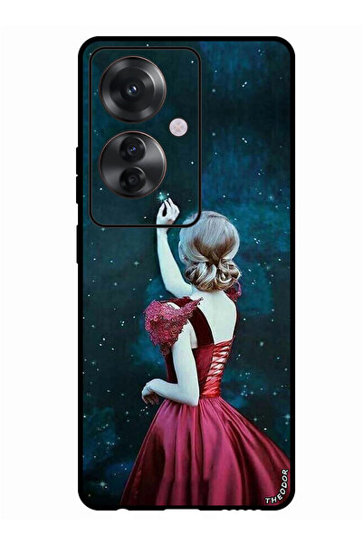 Theodor جراب واقٍ مضاد للخدش والصدمات لهاتف Oppo F25 Pro، فتاة تلمس النجمة