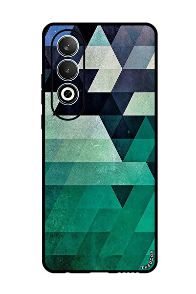 Theodor جراب واقٍ مضاد للخدش والصدمات لهاتف Oppo K12 بنمط مثلث الألوان البحرية