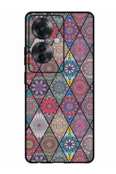 Theodor جراب واقٍ مضاد للخدش والصدمات لهاتف Oppo Reno 11F فن ماندالا