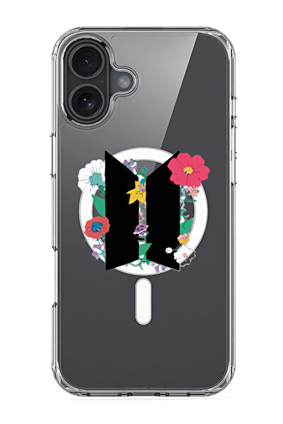 Theodor جراب ماج سيف متوافق مع آيفون 16، غطاء ممتص للصدمات للهاتف - BTS Floral B