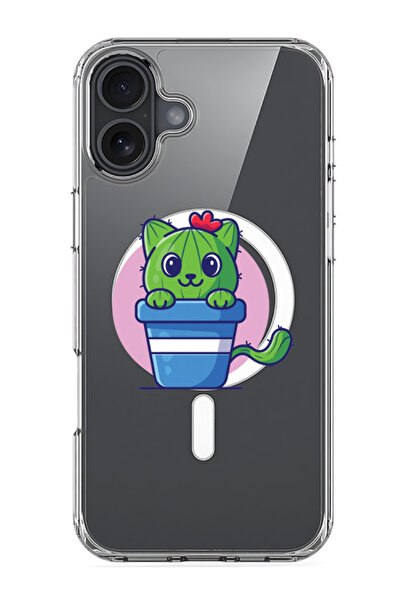 Theodor جراب ماج سيف متوافق مع آيفون 16، غطاء ممتص للصدمات للهاتف - قطة صبار ...