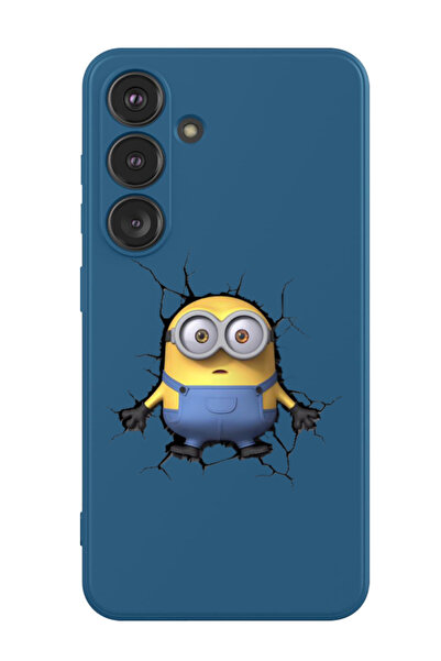 Theodor غطاء حماية سائل من السيليكون المقاوم للصدمات لهاتف سامسونج جالاكسي S24 بلس (أزرق) - مينيونز