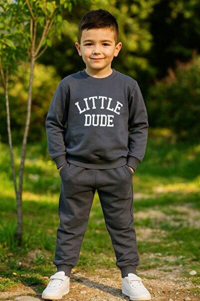 mb kids Little Baskı 2 İp Erkek Çocuk Eşofman Takım