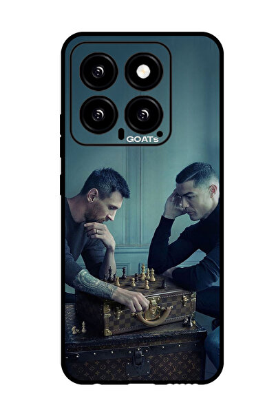 Theodor جراب واقٍ مضاد للخدش والصدمات لهاتف Xiaomi 14 ميسي ورونالدو شطرنج