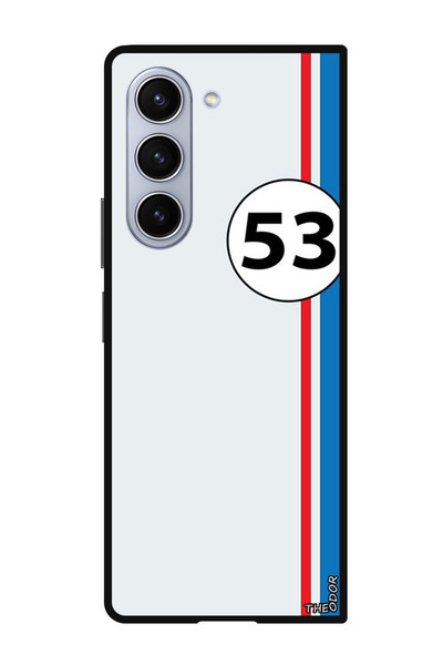 Theodor جراب حماية لهاتف سامسونج جالاكسي زد فولد 6 بخطوط حمراء وزرقاء 53