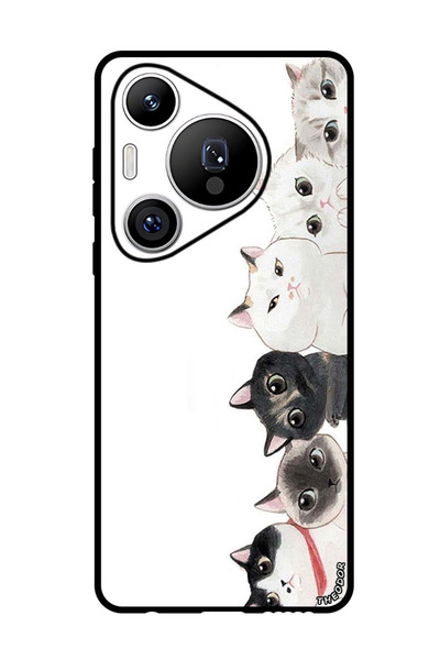 Theodor جراب واقٍ مضاد للخدش والصدمات لهاتف هواوي بيورا 70 برو، قطط لطيفة