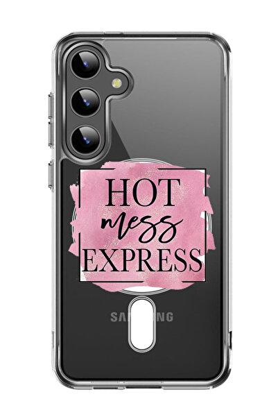 Theodor غلاف لهاتف Samsung Galaxy S24 متوافق مع MagSafe، غطاء ممتص للصدمات مقاوم للصدمات، نسخة سريعة من Hot mess