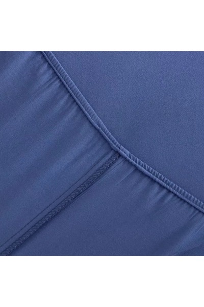 Home Box Derby Solid Microfiber Queen Fitted Sheet - 150x200+25 cm