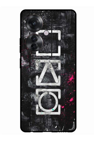 Theodor جراب واقٍ مضاد للخدش والصدمات لهاتف Oppo Reno 11F رموز الحبار