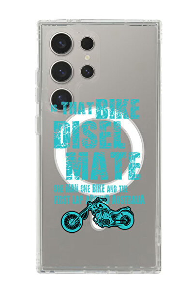 Theodor غلاف لهاتف Samsung Galaxy S24 Ultra متوافق مع MagSafe، غطاء مقاوم للصدمات Bike diesel mate