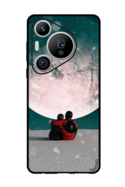 Theodor جراب واقٍ مضاد للخدش والصدمات لهاتف هواوي بورا 70 couple_hugs_moon