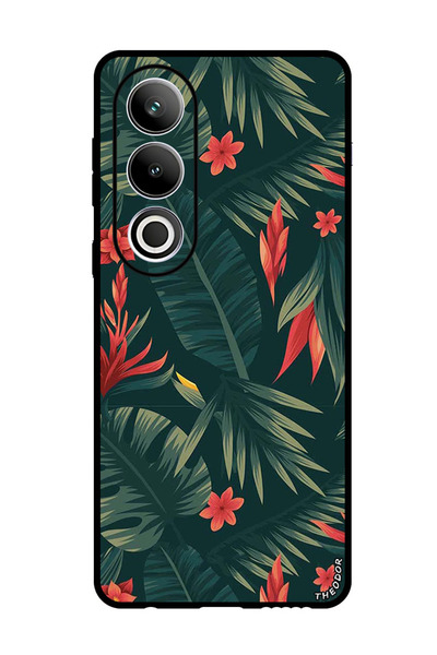 Theodor غطاء حماية مضاد للخدش والصدمات لهاتف OnePlus Ace 3V بأوراق خضراء