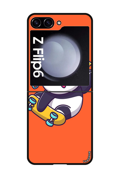 Theodor جراب واقٍ مضاد للخدش والصدمات لهاتف Samsung Galaxy Z Flip 6 بتصميم با...