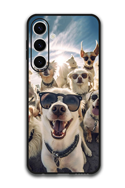 Theodor جراب واقٍ مضاد للخدش والصدمات لهاتف Samsung Galaxy S24 FE، كلاب سيلفي