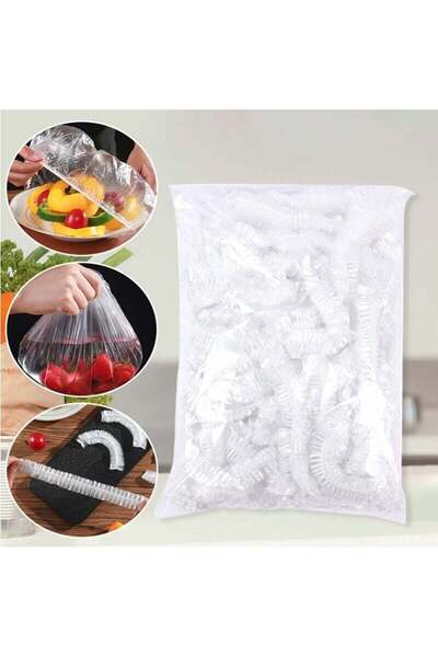 Generic Brand 100 Pieces Elastic Freshness-Keeping Pot and Plate Cap Flexible Stretch Cover