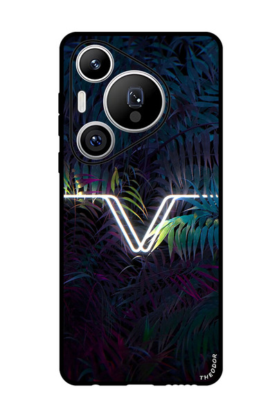 Theodor جراب واقٍ مضاد للخدش والصدمات لهاتف هواوي بيورا 70 برو بلس leaves_line_V