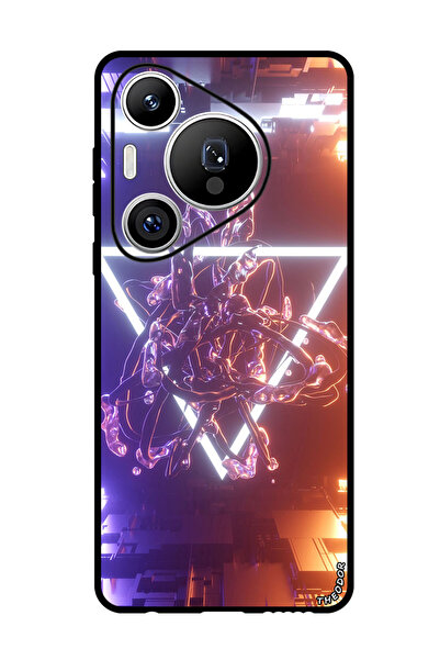 Theodor جراب واقٍ مضاد للخدش والصدمات لهاتف هواوي بيورا 70 برو بلس triangle_clot_neon