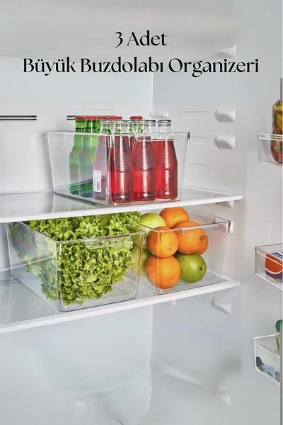 EWs 3-Piece Refrigerator Organizer & Refrigerator Organizer 6 Lt