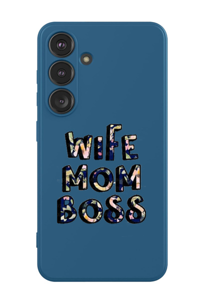 Theodor غطاء حماية سائل من السيليكون المقاوم للصدمات لهاتف سامسونج جالاكسي S24 (أزرق) - زوجة وأم ورئيس