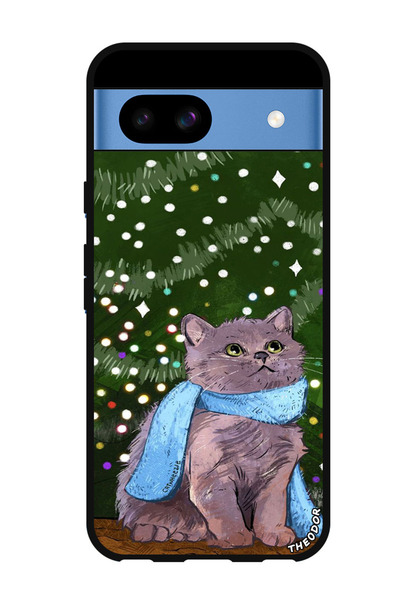 Theodor جراب واقٍ مضاد للخدش والصدمات لهاتف Google Pixel 8a بتصميم قطة لطيفة