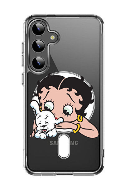 Theodor غلاف لهاتف Samsung Galaxy S24 متوافق مع MagSafe، غطاء ممتص للصدمات ومقاوم للصدمات بتصميم بيتي بوب مع كلب