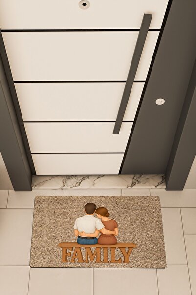 Dormot High Quality Digital Printing Brown, Family Family Themed Door Mat