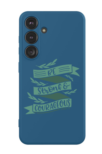 Theodor غطاء حماية سائل من السيليكون لهاتف سامسونج جالاكسي S24 بلس (أزرق) - كن قويًا وشجاعًا