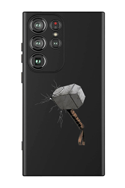 Theodor غطاء حماية سائل من السيليكون المقاوم للصدمات لهاتف سامسونج جالاكسي S24 ألترا (أسود) - هامر