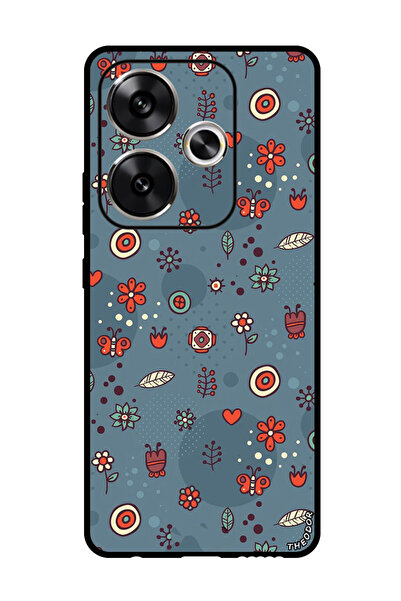 Theodor جراب واقٍ مضاد للخدش والصدمات لهاتف Xiaomi Redmi Turbo 3 بأوراق وأزهار