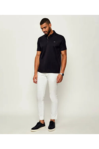 PAUL&SHARK Men's Short Sleeve Polo Neck Button Closure Navy Blue-Silver Polo Neck T-Shirt 15311726A-50F