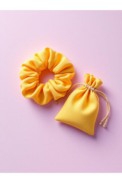 JACA XXL Scrunchie Design Fabric Buckle and Buckle Pouch Set (2 Pieces)
