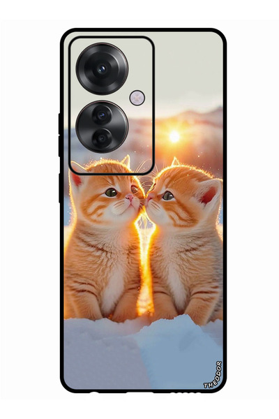 Theodor جراب واقٍ مضاد للخدش والصدمات لهاتف Oppo Reno 11F قطط لطيفة (2)