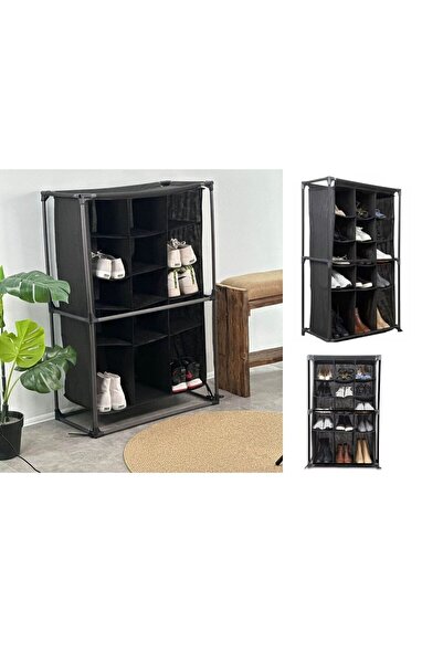 Evvano Raft pentru pantofi - Dulap pentru pantofi din stofă cu 15 compartimente