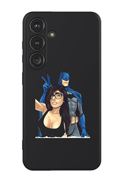 Theodor جراب حماية من السيليكون السائل المقاوم للصدمات لهاتف سامسونج جالاكسي S24 (أسود) - باتمان وروبن