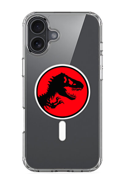 Theodor جراب ماج سيف لهاتف آيفون 16 بلس، غطاء حماية مقاوم للصدمات لهاتف آيفون - جوراسيك بارك