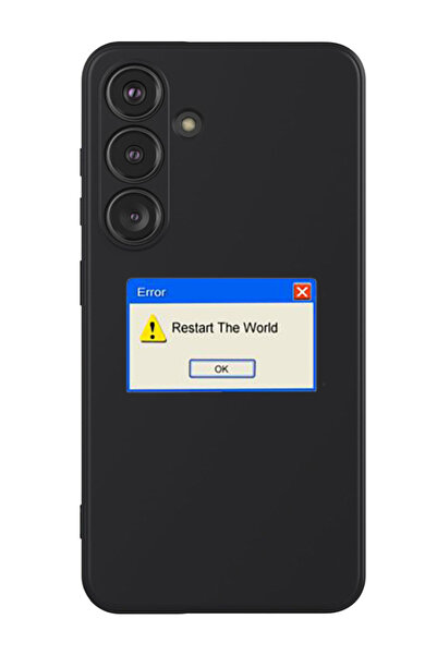 Theodor غطاء حماية سيليكون سائل مقاوم للصدمات لهاتف سامسونج جالاكسي S24 (أسود) - إعادة تشغيل العالم