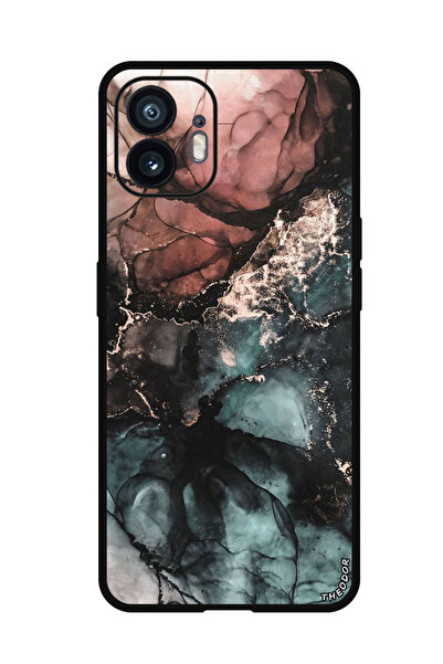 Theodor جراب واقٍ مضاد للخدش والصدمات لهاتف Nothing Phone (2) رخام ملون