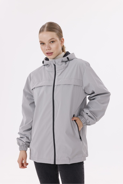 freemen Γυναικείο γκρι με κουκούλα Nova ύφασμα ελαφρύ και ανθεκτικό κομψό εποχιακό αδιάβροχο αδιάβροχο
