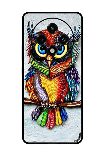 Theodor جراب واقٍ مضاد للخدش والصدمات لهاتف Oppo A3 Pro بتصميم بومة ملونة