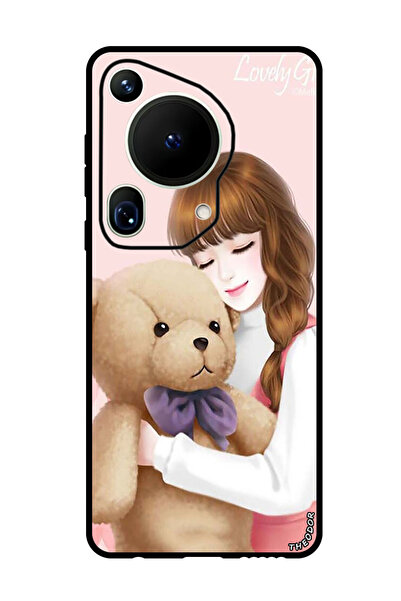Theodor جراب حماية لهاتف هواوي بيورا 70 ألترا - فتاة جميلة مع دب