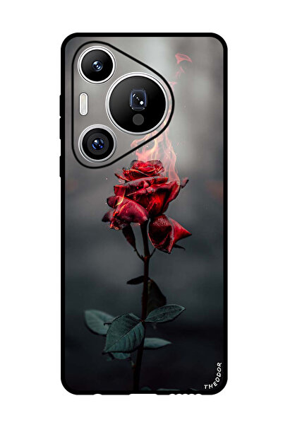 Theodor جراب واقٍ مضاد للخدش والصدمات لهاتف هواوي بيورا 70 برو بلس - لون وردي أحمر محترق