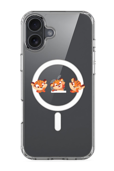 Theodor جراب ماج سيف متوافق مع آيفون 16، غطاء ممتص للصدمات للهاتف - نمر لطيف