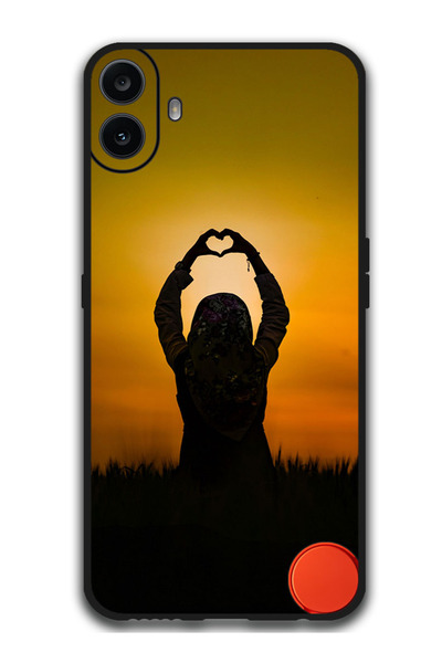 Theodor جراب حماية لهاتف CMF 1 بدون أي شيء - صورة ظلية لقلب الغروب