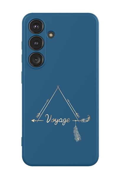 Theodor غطاء حماية سائل من السيليكون المقاوم للصدمات لهاتف سامسونج جالاكسي S24 (أزرق) - فوياج