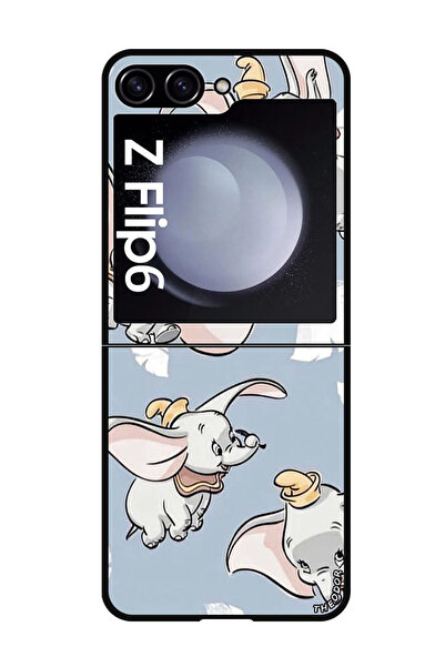 Theodor جراب حماية لهاتف Samsung Galaxy Z Flip 6 بتصميم فيل صغير طائر