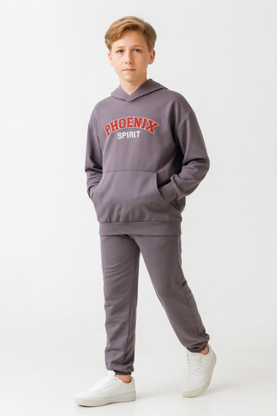 AHENGİM Boys Phoenix Sprit Printed Bottom Top Tracksuit Set Ak7870