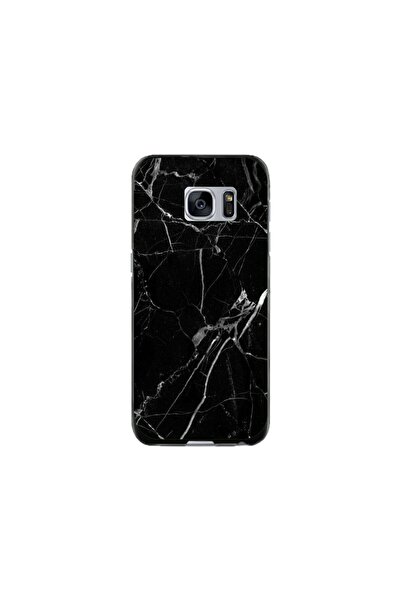 Atlas Husa personalizata si Folie de Silicon Samsung Galaxy S7, Black Marble, multicolor, S1D1M0229