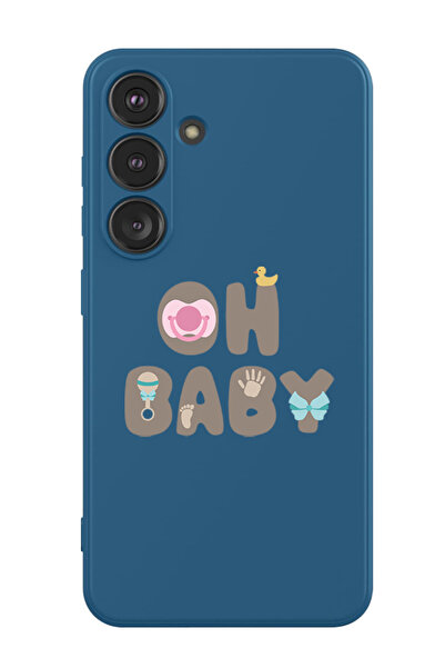 Theodor غطاء حماية سائل من السيليكون المقاوم للصدمات لهاتف سامسونج جالاكسي S24 (أزرق) - يا حبيبتي