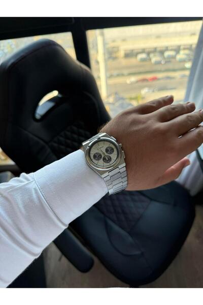 RoseandRoses Come Equivalent Model Men Wrist Watch Silver (White Dial Black Details)